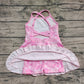 4.19 GSD2292 Baby Girls Pink Strap Butterfly Yoga Ruffle Knee Length Dresses Pre order