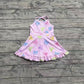 3.29 GSD2294 Pink Bows Baby Girls Strap Yoga Ruffle Knee Length Dresses