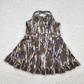 RTS NO MOQ Summer Sibling Baby Girls Strap Western Camo Print Yoga Activity Wear Ruffle Knee Length Dresses