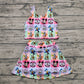 3.29 GSD2333 Baby Girls Sleeveless Cartoon Mouse Ducks Plaid Top Skort Yoga Set