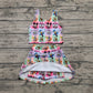 3.29 GSD2333 Baby Girls Sleeveless Cartoon Mouse Ducks Plaid Top Skort Yoga Set