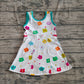 4.30 GSD2346 Baby Girls Sleeveless Colorful Flowers Yoga Knee Length Dresses Preorder