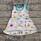 4.30 GSD2346 Baby Girls Sleeveless Colorful Flowers Yoga Knee Length Dresses Preorder