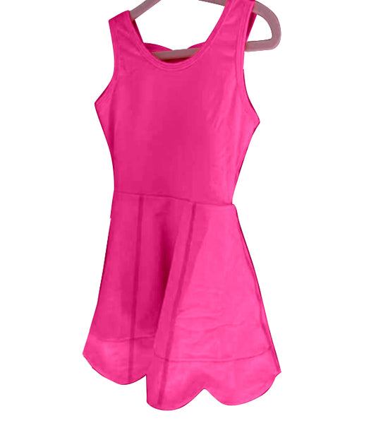 4.1 GSD2352 Rose red sleeveless solid kids girls athletic dresses pre order