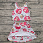 3.29 GSD2354 Cute Baby Girls Sleeveless Cartoon Plaid Top Skort Yoga Set