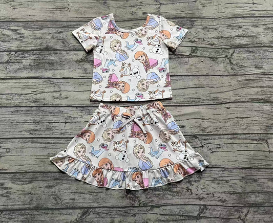 4.2 GSD2358 Short sleeves snow top skirt princess girls clothes
