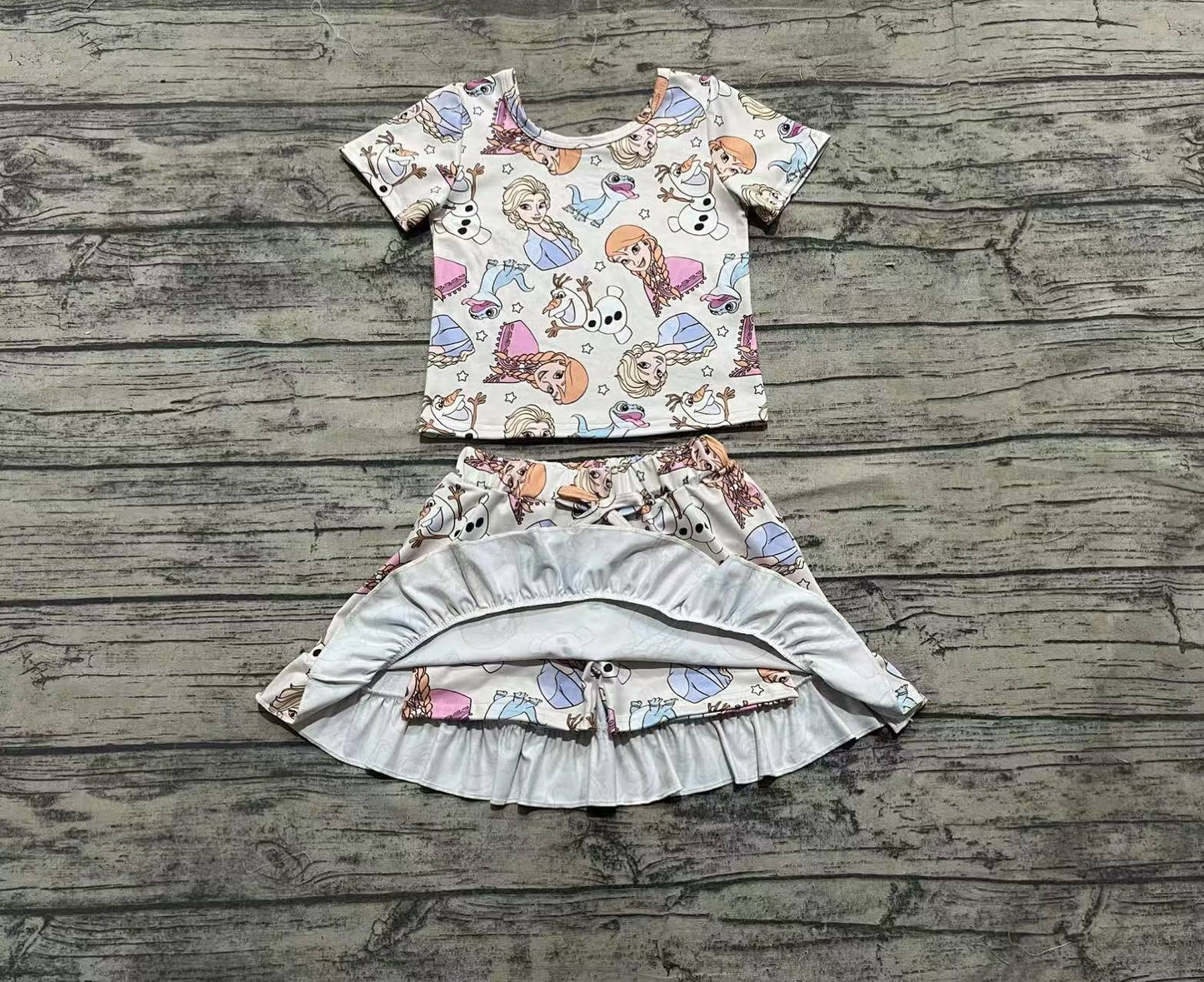 4.2 GSD2358 Short sleeves snow top skirt princess girls clothes