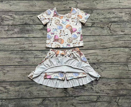 4.2 GSD2358 Short sleeves snow top skirt princess girls clothes