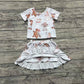 4.2 GSD2359  Short sleeves sheep toy top skirt kids girls clothes pre order