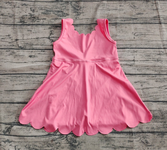 4.30 GSD2371 Baby Girls Pink Sleeveless Yoga Knee Length Dresses Preorder