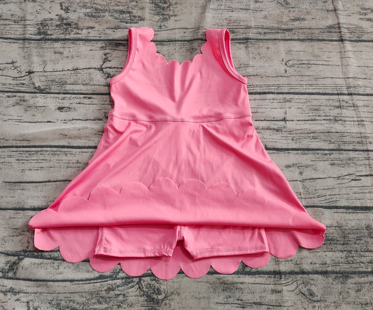 4.30 GSD2371 Baby Girls Pink Sleeveless Yoga Knee Length Dresses Preorder