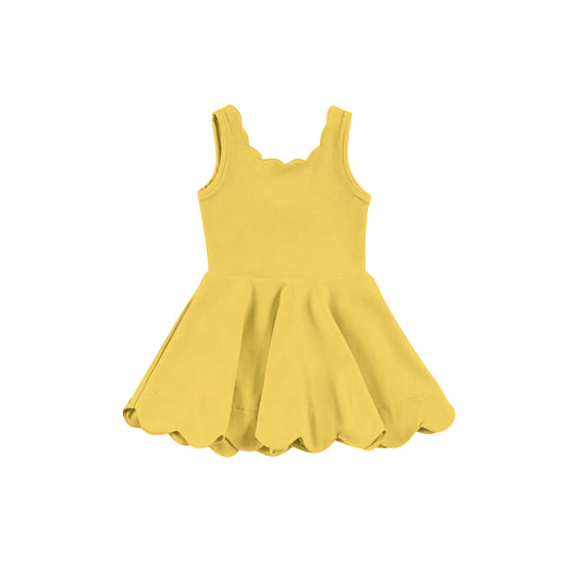 4.1 GSD2373 Yellow sleeveless kids girls summer athletic dresses pre order