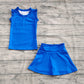 4.11 GSD2391 Baby Girls Hot Blue Sleeveless Top Skort Yoga Set Pre order