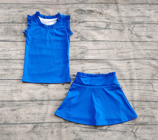 4.11 GSD2391 Baby Girls Hot Blue Sleeveless Top Skort Yoga Set Pre order