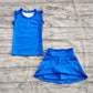 4.11 GSD2391 Baby Girls Hot Blue Sleeveless Top Skort Yoga Set Pre order