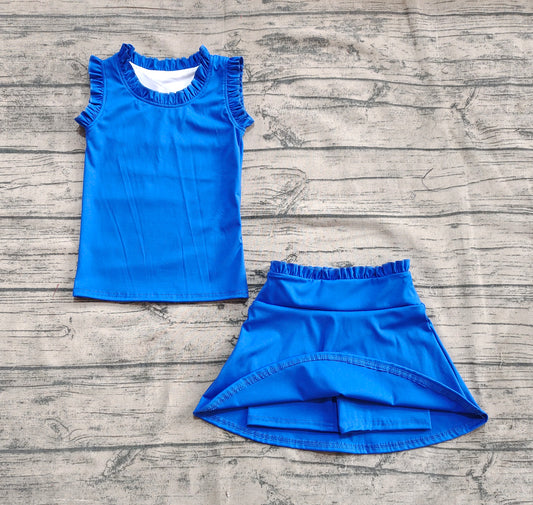 4.11 GSD2391 Baby Girls Hot Blue Sleeveless Top Skort Yoga Set Pre order