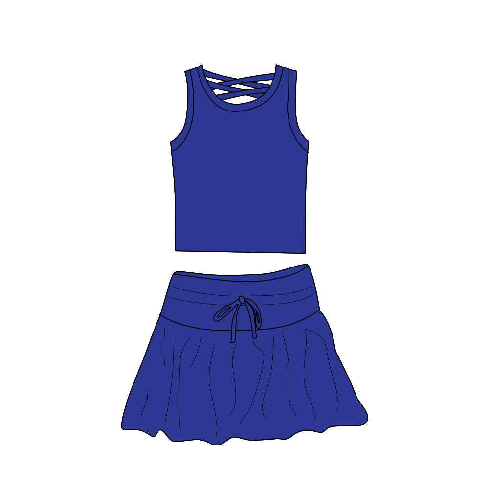 3.28 GSD2403 Blue Baby Girls Sleeveless  Top Skort Yoga Set Pre order