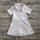 4.18 GSD2410 Baby Girls Short Sleeves Pink Flowers Golf Zipper Knee Length Dresses Pre order