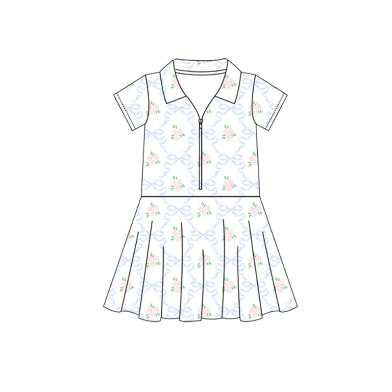 3.28 GSD2412 Blue Bow Lovely Baby Girls Sleeveless Top Skort Yoga Set Pre order