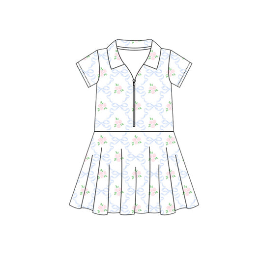 3.28 GSD2412 Blue Bow Lovely Baby Girls Sleeveless Top Skort Yoga Set Pre order