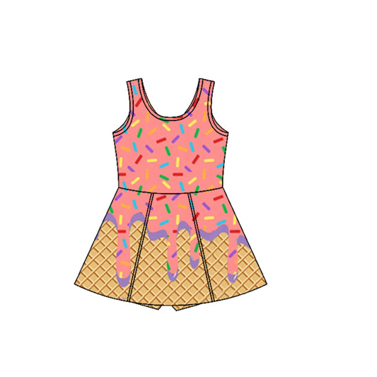 3.29 GSD2416 Orange Baby Girls Ice-cream Drip Yoga Skort Knee Length Dresses Pre order
