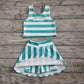 4.18 GSD2432 Baby Girls Sleeveless Green Stripe Top Skort Yoga Set Pre order