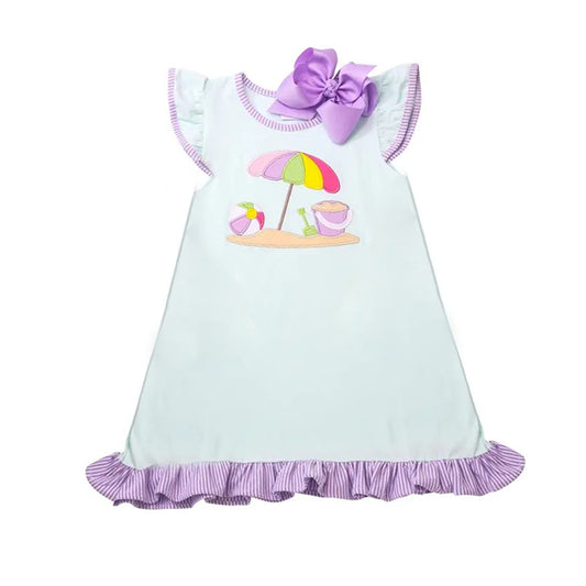 4.4 GSD2454 Baby Girls Flutter Sleeves Beach Knee Length Dresses Pre order