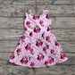 4.18 GSD2461 Baby Girls Pink Plaid Sleeveless Cartoon Mouse Yoga Skort Knee Length Dresses Pre order