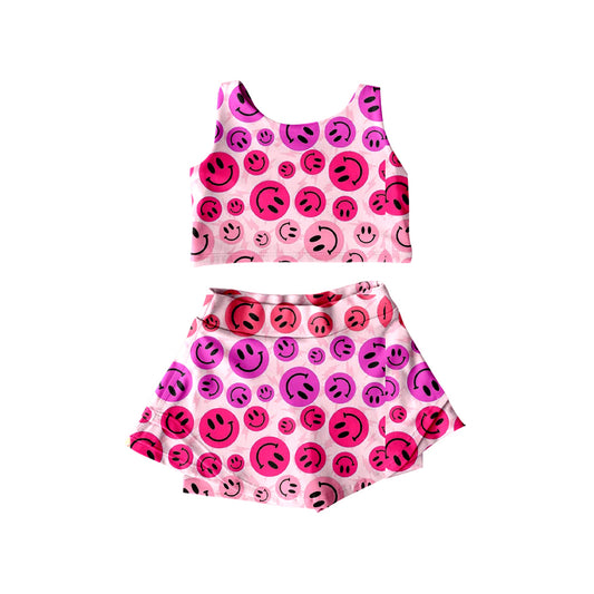 4.11 GSD2493 Baby Girls Hot Pink Sleeveless Smiles Top Skorts Set Pre order