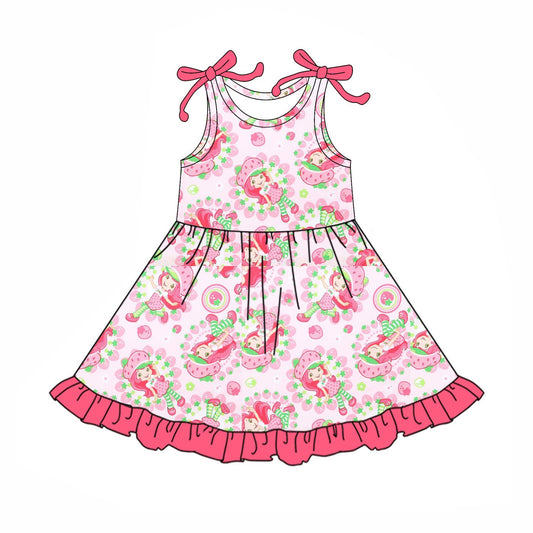 4.12 GSD2504 Summer Strawberry Girls Sleeveless Dress Pre order