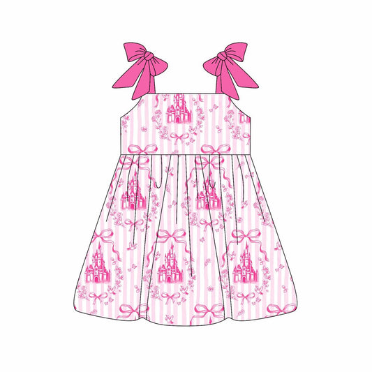 4.12 GSD2505 Summer Pink Castle Print Dress Pre order
