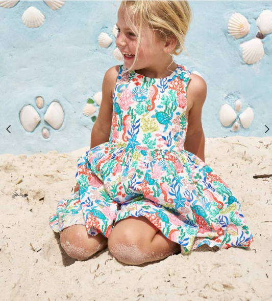 4.15 GSD2508 Baby Girls Sleeveless Sea World Knee Length Dress Pre order
