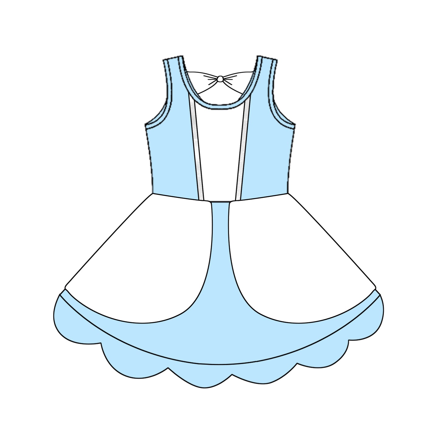 4.16 GSD2517 Baby Girls Light Blue Sleeveless Knee Length Dress Pre order