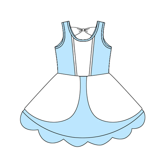 4.16 GSD2517 Baby Girls Light Blue Sleeveless Knee Length Dress Pre order