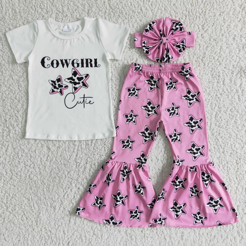 GSPO0044 CowGirls Summer Children Clothing Kid Summer Boutique Outfits