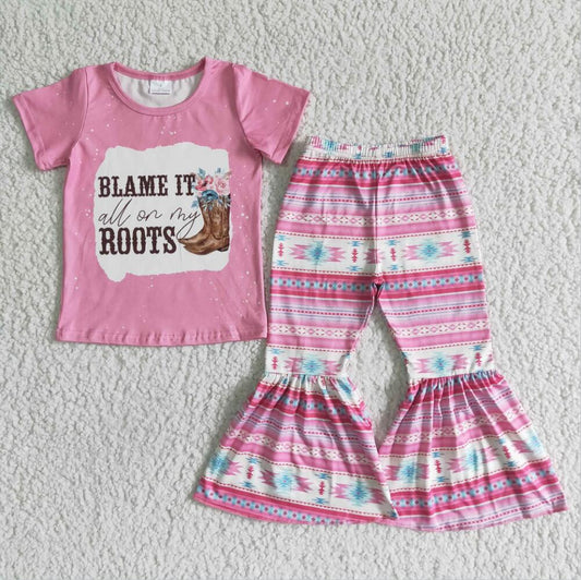 GSPO0054 Pink Girls Summer Children Clothing Kid Summer Boutique Outfits