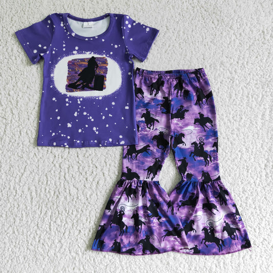 GSPO0203 Dark Blue Cute Children Long Sleeve Clothing Kid Summer Boutique Outfits