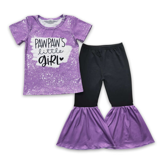 7.19 RTS NO MOQ Baby Girls Summer Sets GSPO0244 Pawpaw's little girl Bell pants clothes sets
