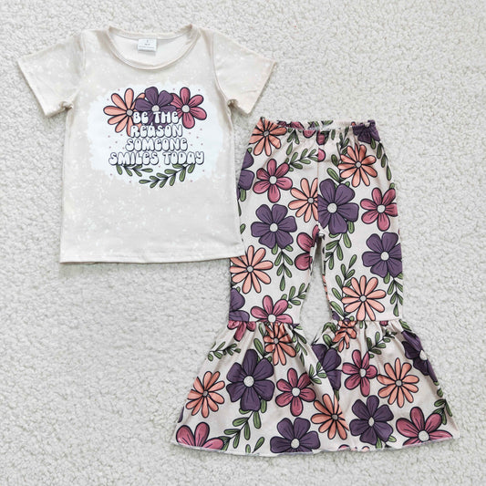 6.28 RTS NO MOQ Baby Girls Summer Sets GSPO0348 Flowers Bell Pants Clothes Sets