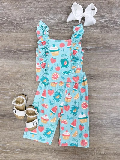 GSPO1506  Cute Kid Summer Ice Cream Clothing Children Shorts Sleeve Child Clothes