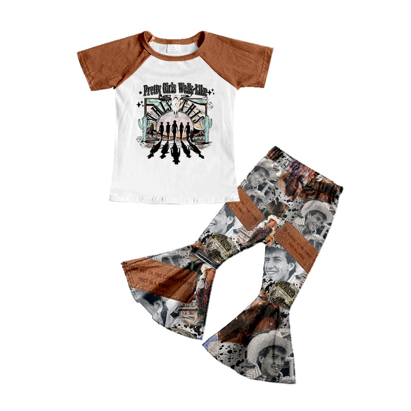 GSPO1548 Western Design Summer Short Sleeve Kid Boutique Outfits