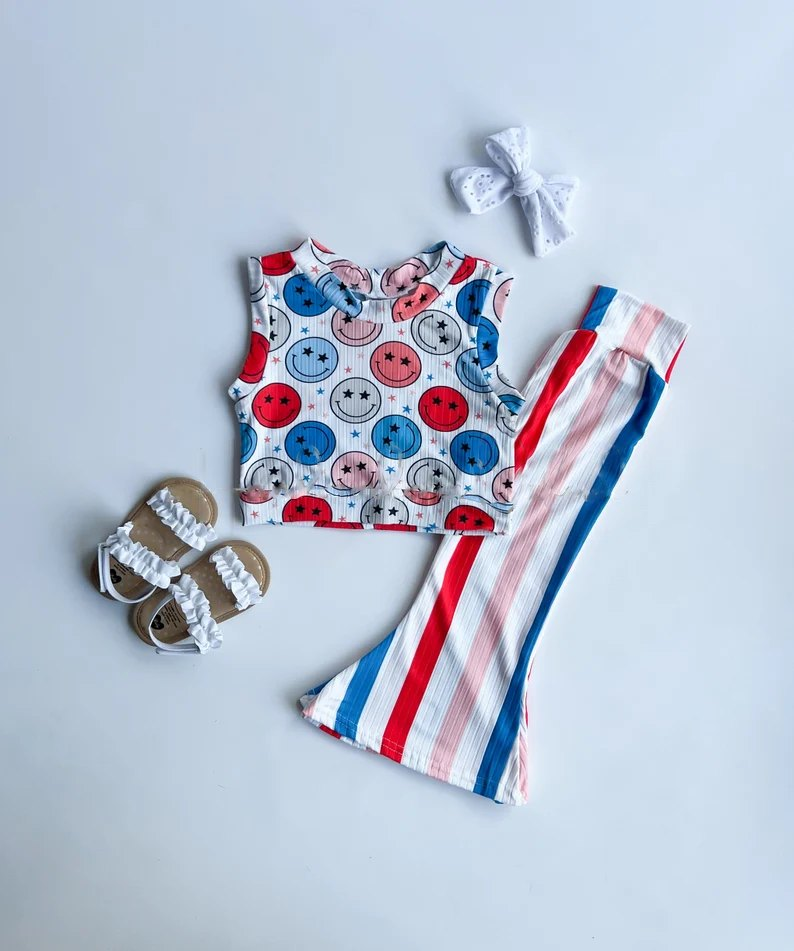 GSPO1561 Hot Sale Smile Baby Boy Boutique Kid Clothing Set