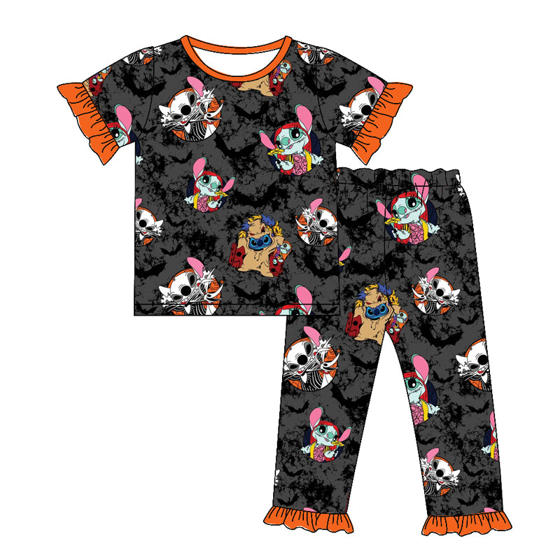 GSPO1580 Black Halloween Wholesale Baby Kids Wear Boutique Kid Clothing Set