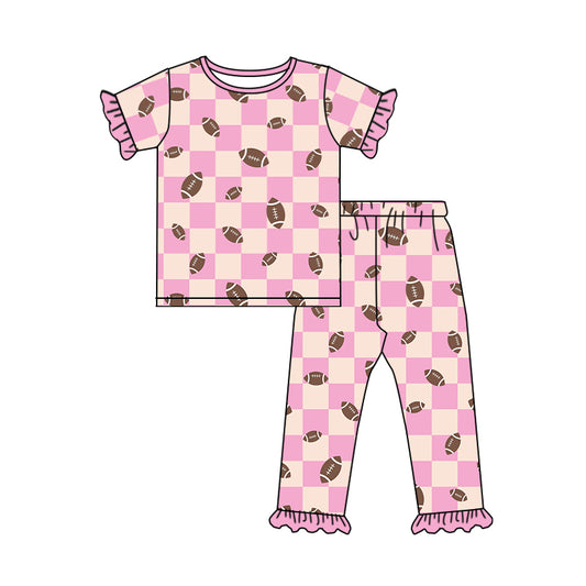 GSPO1588 Football Pink Wholesale Baby Kids Boutique Kid Clothing