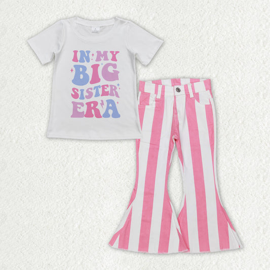 GSPO1596 In My Big Sister Era Top Pink Denim Pants Set