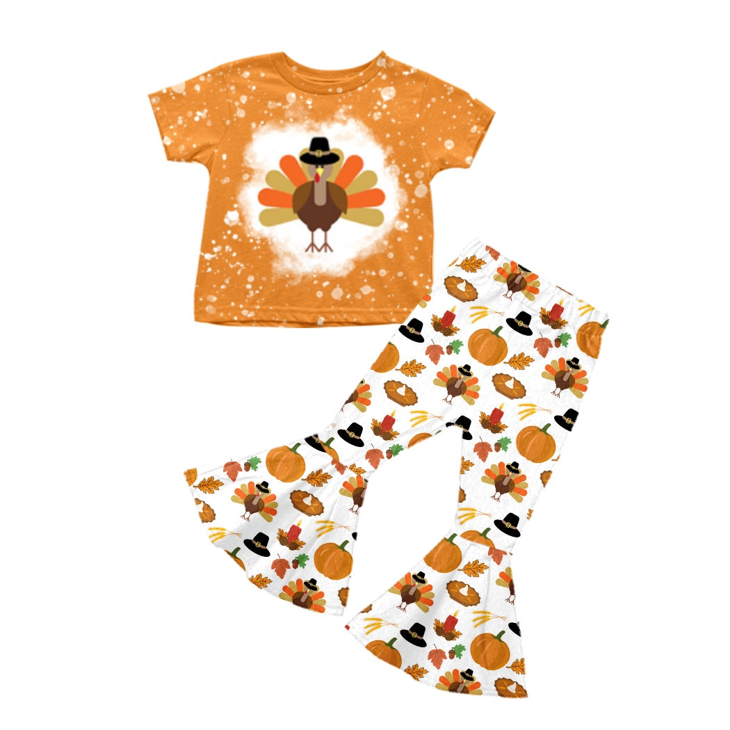 GSPO1613 Turkey Girl Short Sleeve Wholesale Children Wear Boutique Kid Clothing Sets