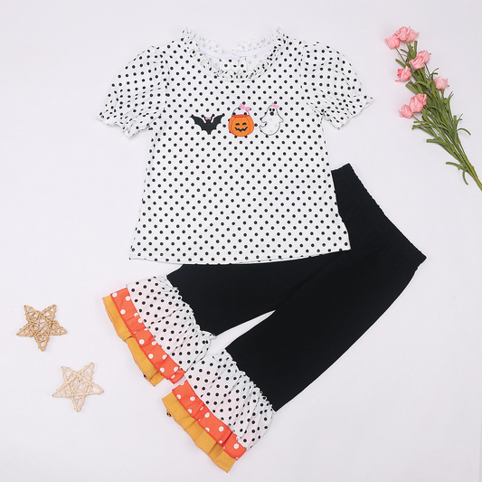 GSPO1652 Ghost Girls Children Short Sleeve Wholesale Boutique Kid Outfit