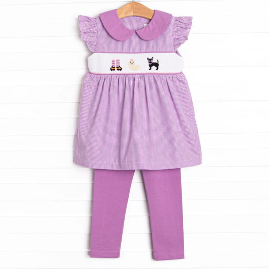 GSPO1653 Purple Girls Children Short Sleeve Wholesale Boutique Kid Outfit