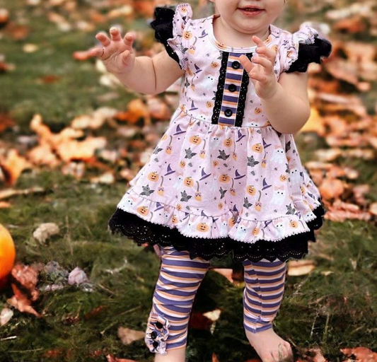 GSPO1668 Halloween Fall Winter Short Sleeve Wholesale Boutique Kid Outfit Clothing Sets