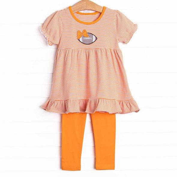 GSPO1674 Football Girls Cute Long Sleeve Wholesale Boutique Kid Outfit Clothing Sets